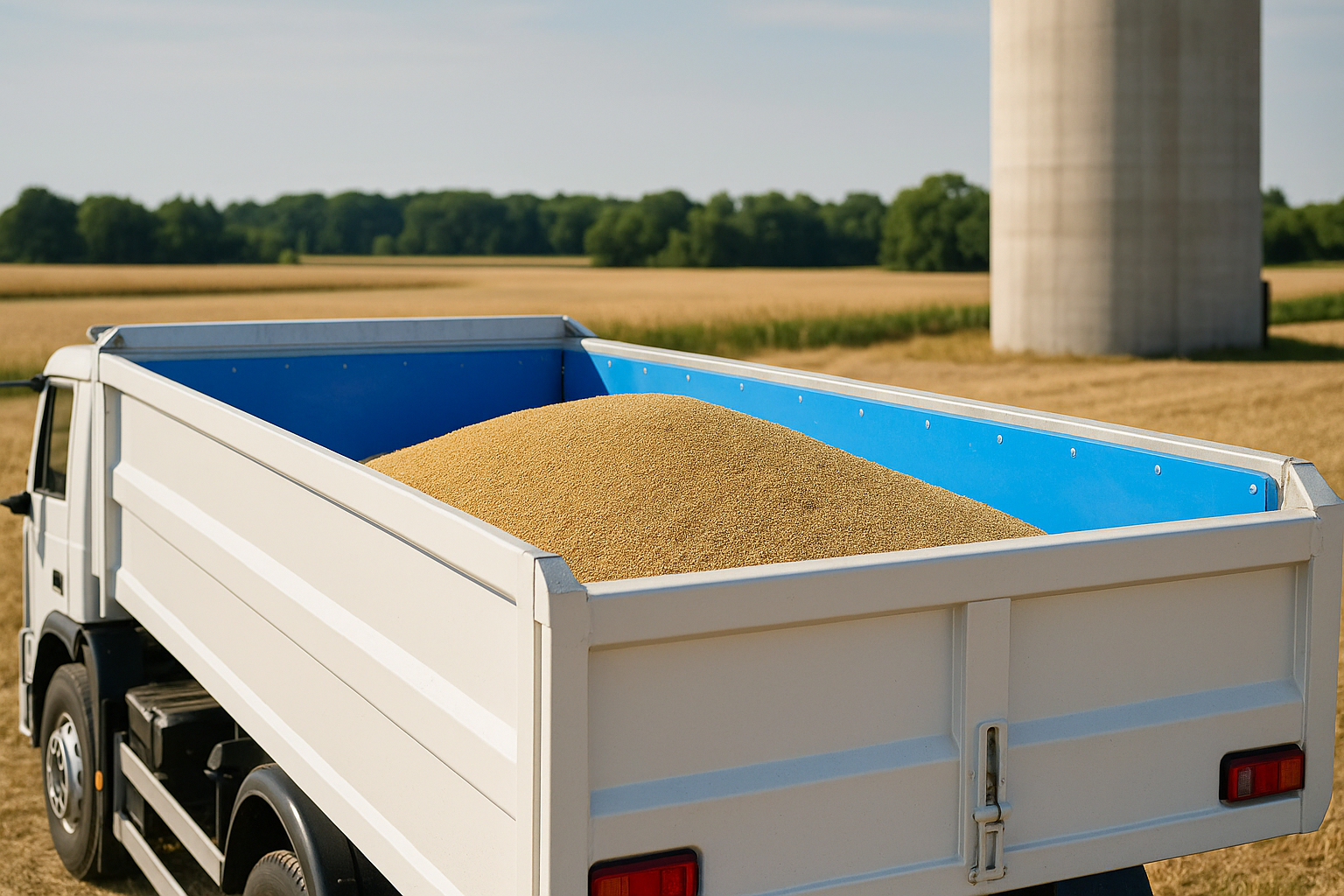 Truck with OKUSLIDE liner in agriculture industry