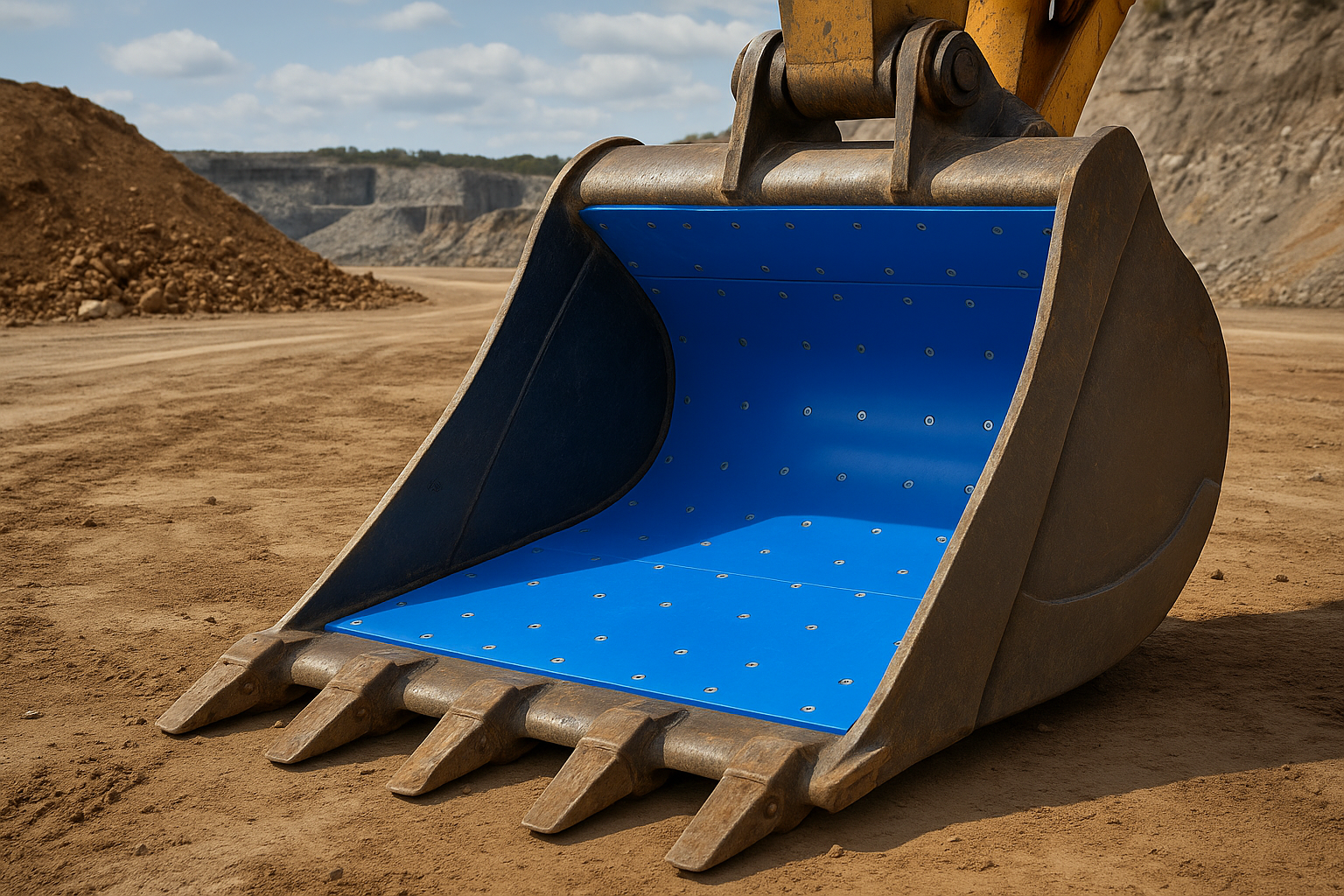 OKUSLIDE in an Excavator Bucket