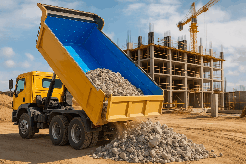 OKUSLIDE® Liners Improve Unloading Efficiency and Reduce Tipping Angles